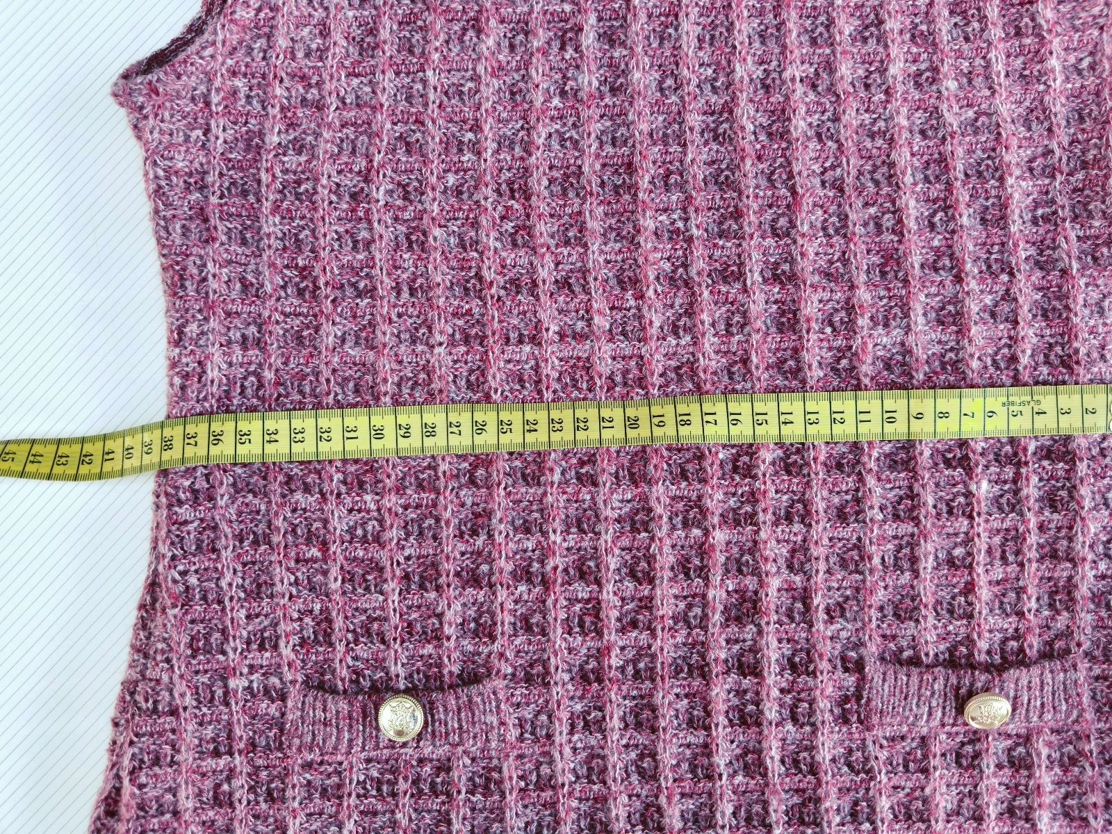 Vestido de malha Zara Rosa Fúcsia/Mistura com Pelo e Botões Dourados - Tamanho M - – photo 11